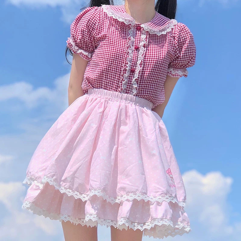 Sweet Short-sleeved Top Shirt for Women  US 64D097