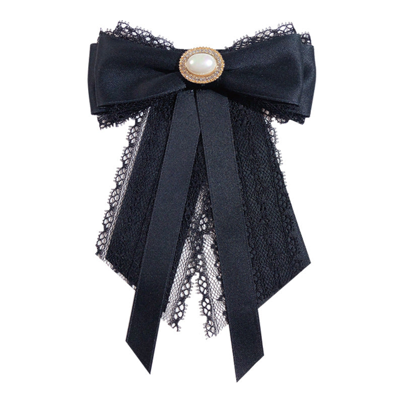 Lace Pearl Bow Court Brooch 69B962