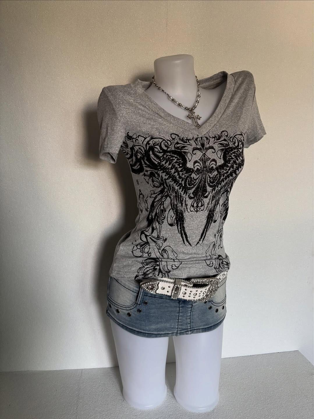 V-neck Hot Girl Short-sleeved T-shirt SA811