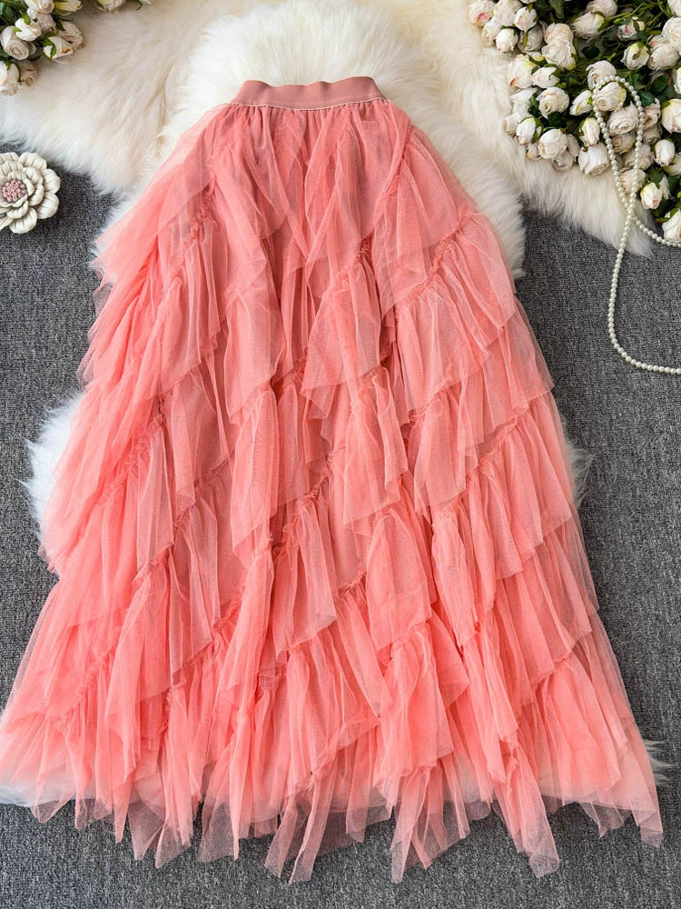 Fairy Skirt Tutu Skirt Long A-shaped Skirt 69B835