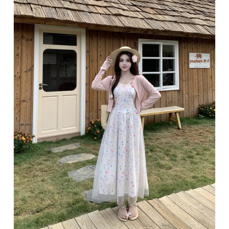 Floral Suspender Dress  US 64D168