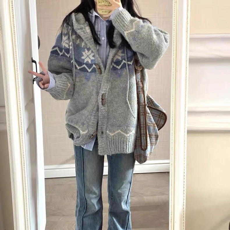 Hooded Cardigan Jacket Top SA473