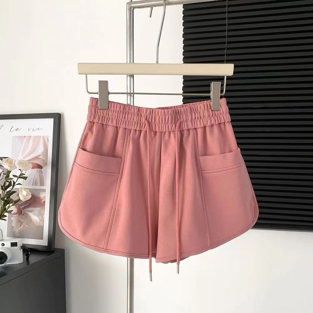 Drawstring Straight Wide Leg Hot Pants SA977