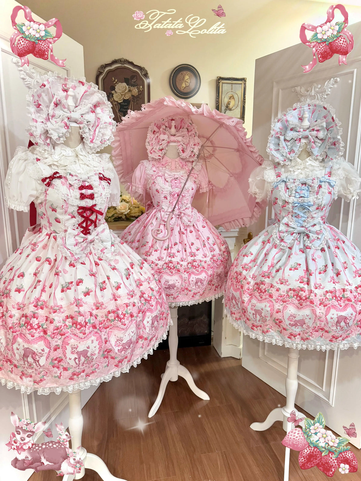 Strawberry Handle Lolita Jsk Suspender Skirt 74B887