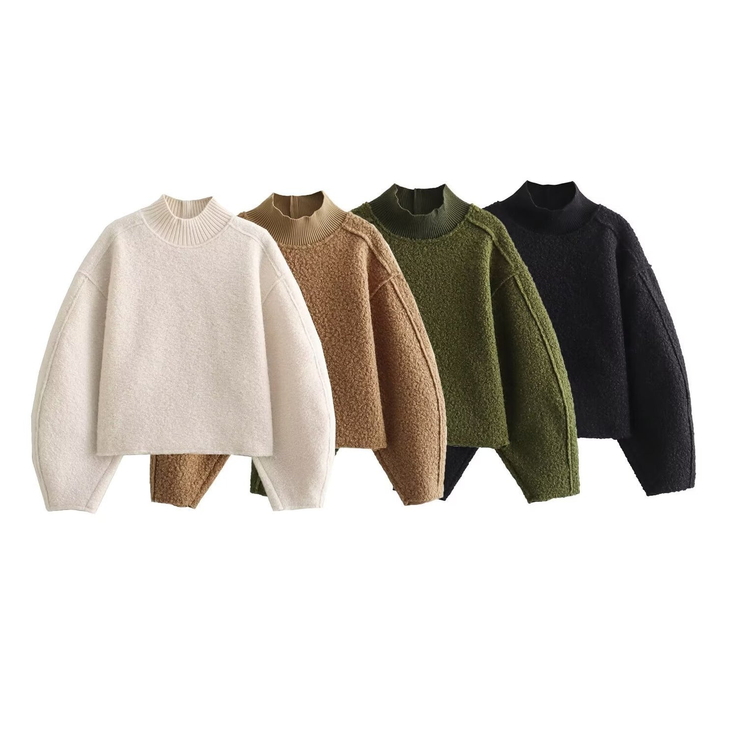 Loose Stand-up Collar Pullover Sweater SA579