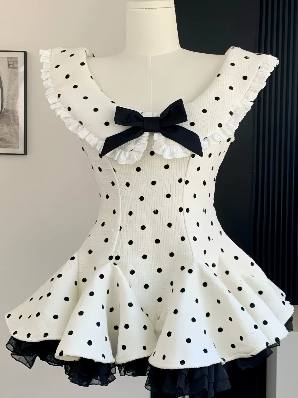 Polka Dot Flutter Sleeve Dress SA827