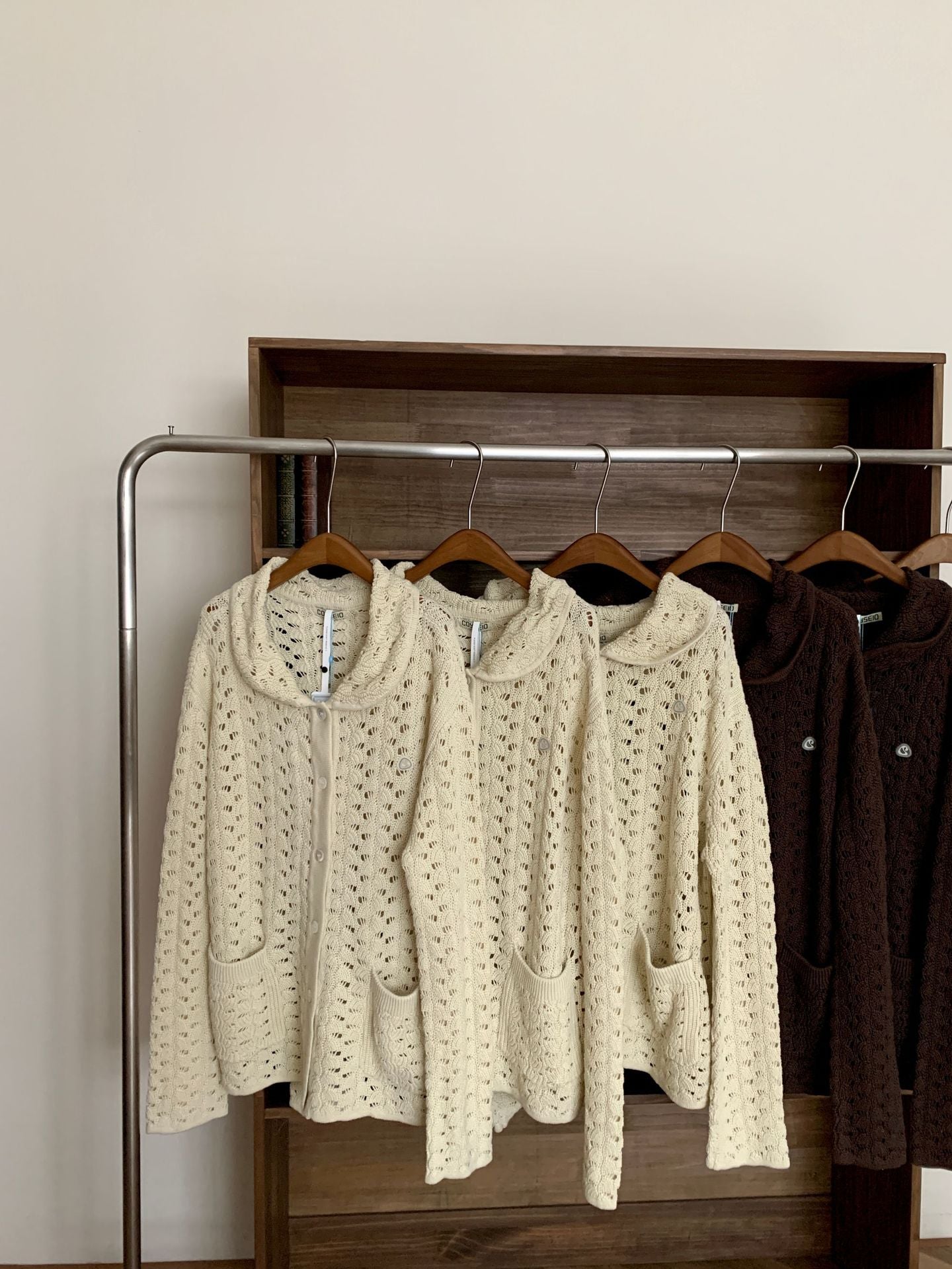 Hollow Loose Long-sleeved Sweater Knitted Sweater 73C098