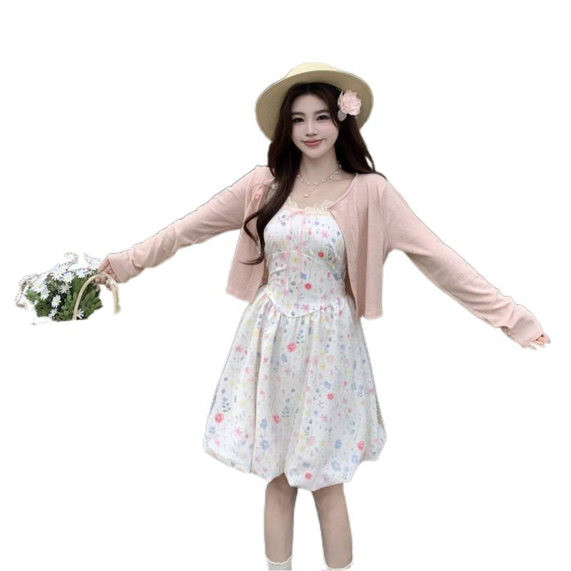 Floral Suspender Dress  US 64D168