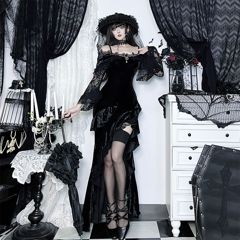 Off-the-shoulder Velvet Dress SA711