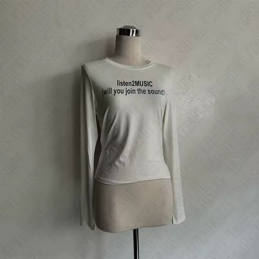 Long Sleeve Crew Neck T-Shirt Women's Top SA537