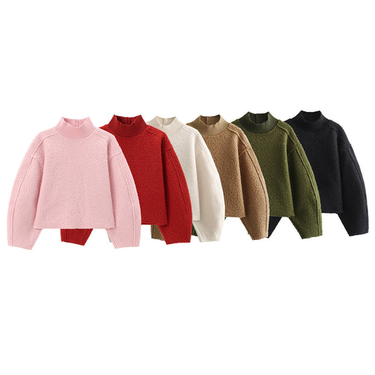 Loose Stand-up Collar Pullover Sweater SA579