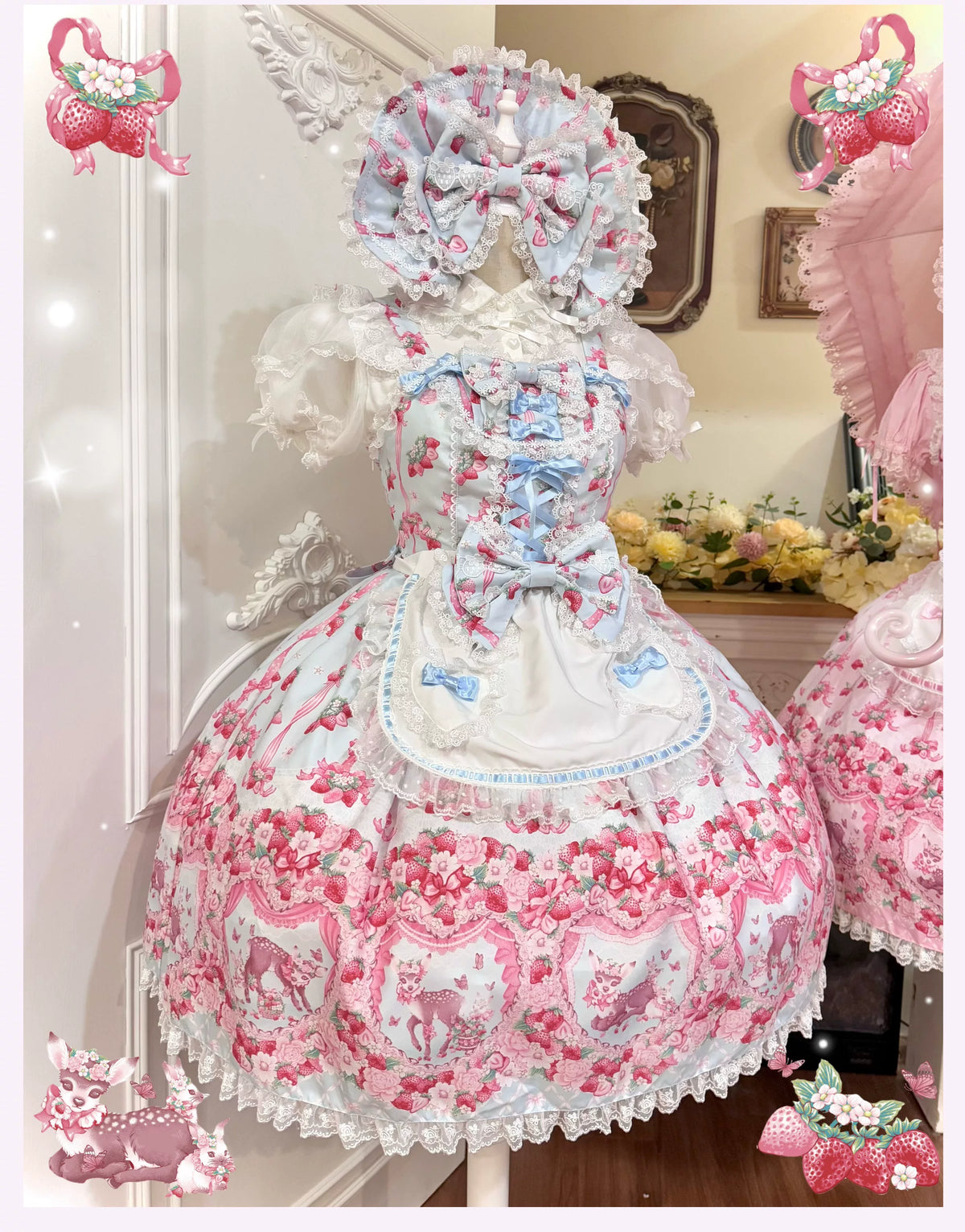 Strawberry Handle Lolita Jsk Suspender Skirt 74B887