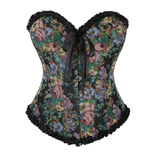 Black Flower Lace Lady's Court Shapewear 69A648