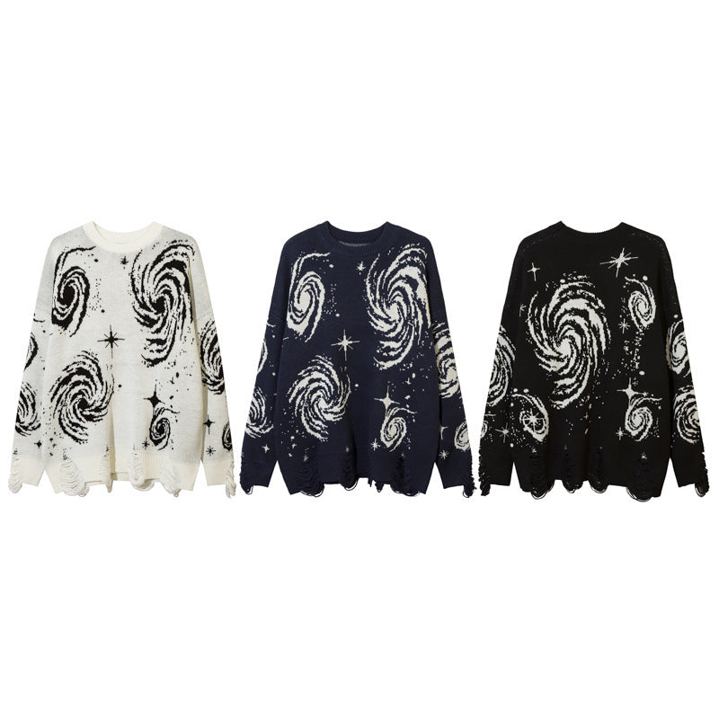 Printed Women's Loose Ripped Sweater SA586