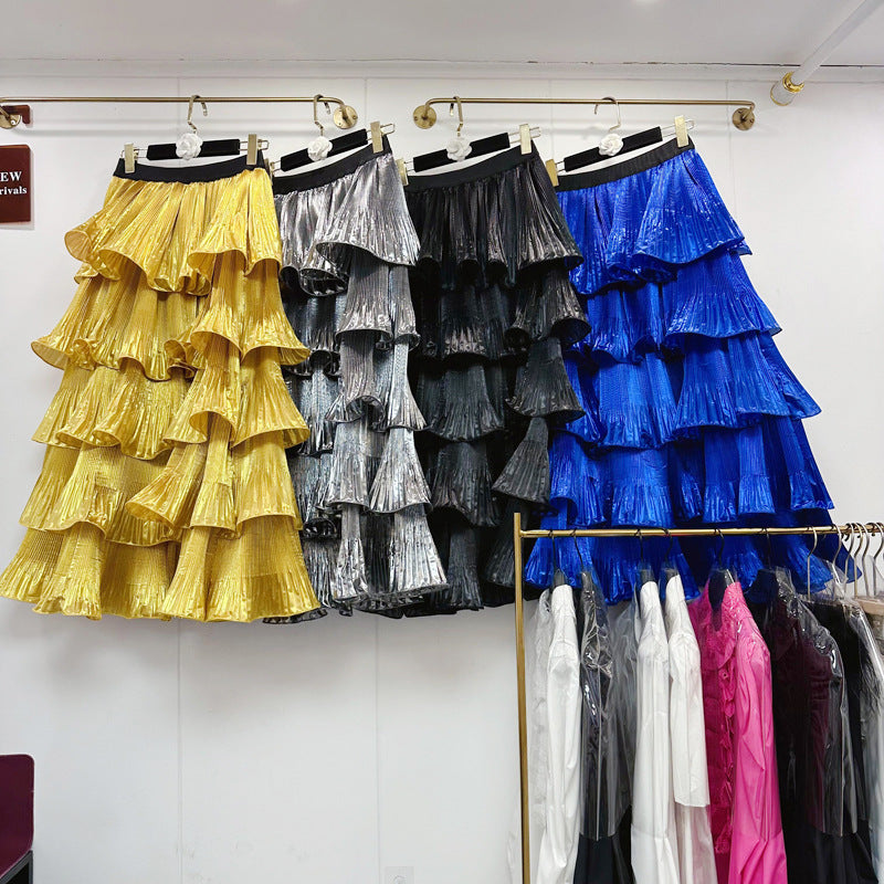 Lotus Leaf Edge Cake Skirt Long Skirt 69B879