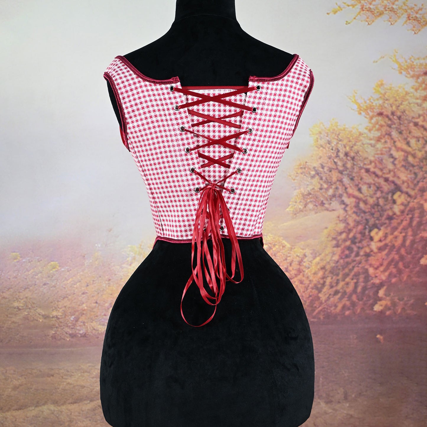 Checked Back Strap Fishbone Top Bra 69B832