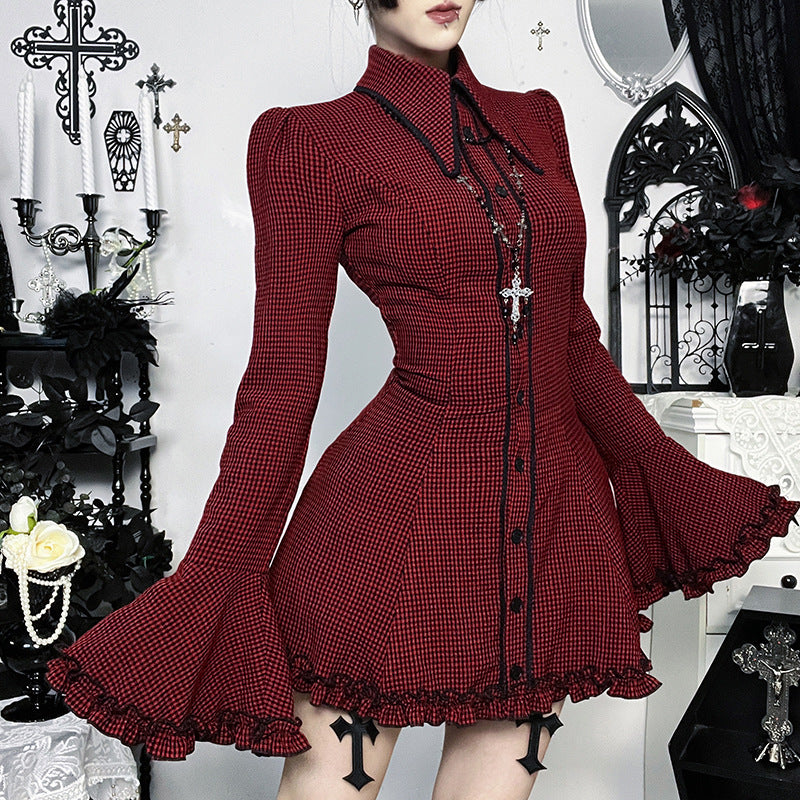 Plaid Shirt Dress  74A420