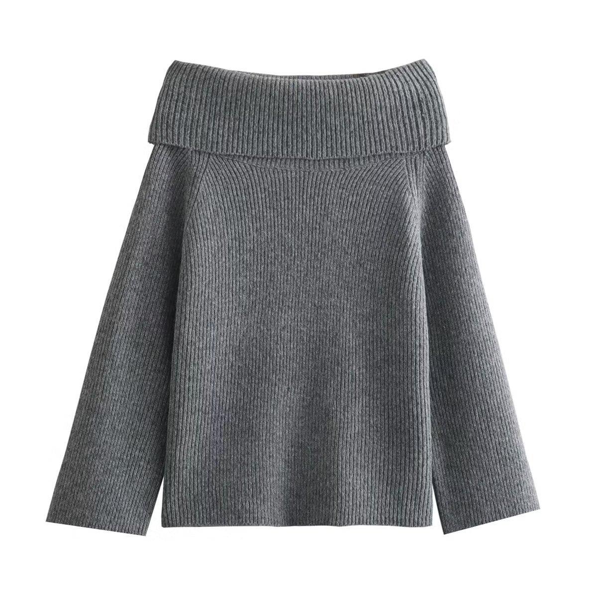 Straight Shoulder Long-sleeved Sweater Top SA401