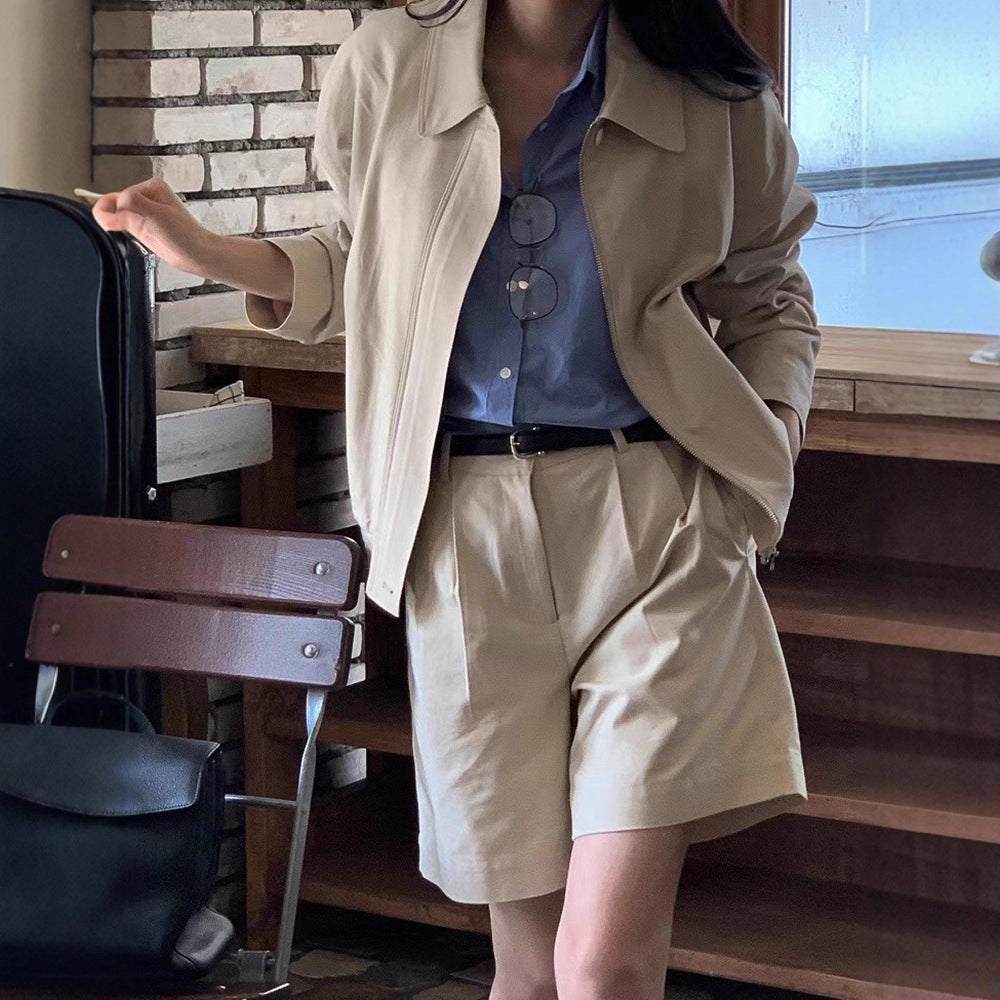 Solid Color Jacket Suit Women SA495