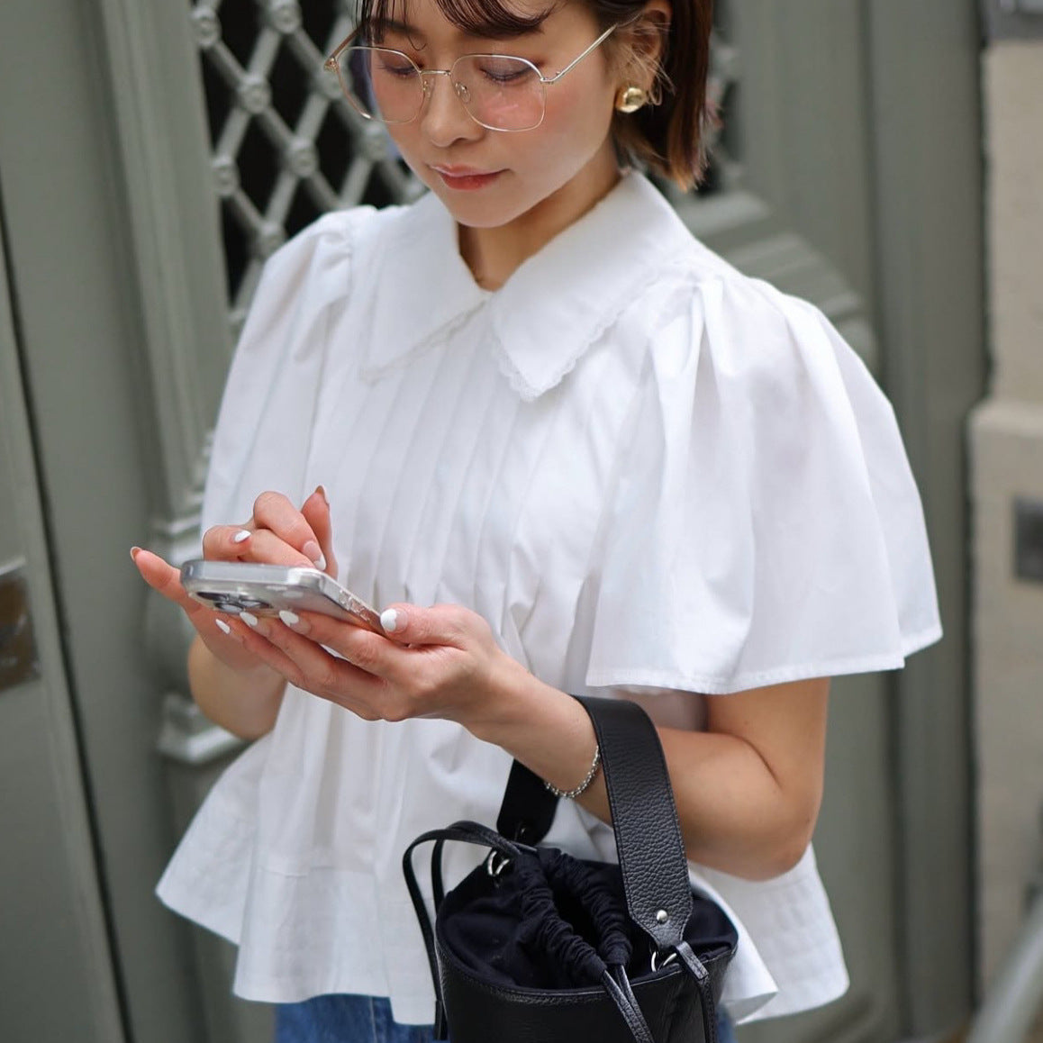 Doll Collar Short Sleeve Shirt SA316