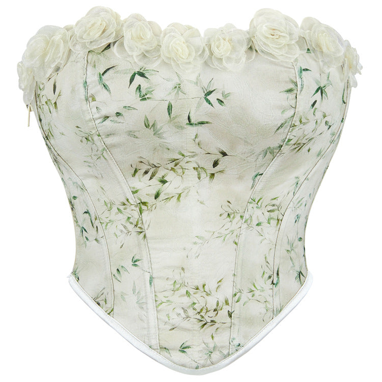 Light Matcha Lace Ladies Upper Body Tube Top 69A740