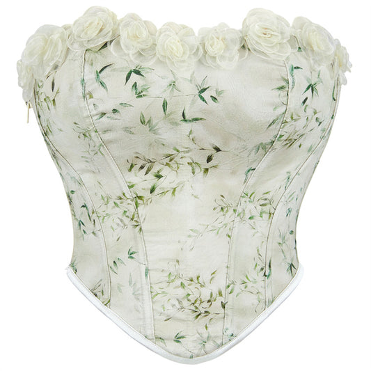 Light Matcha Lace Ladies Upper Body Tube Top 69A740