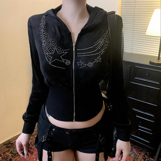 Zip Hooded Long-sleeved Top SA431