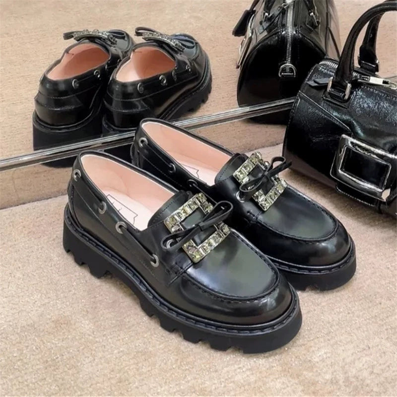 Square Button Women's Shoes 74A137