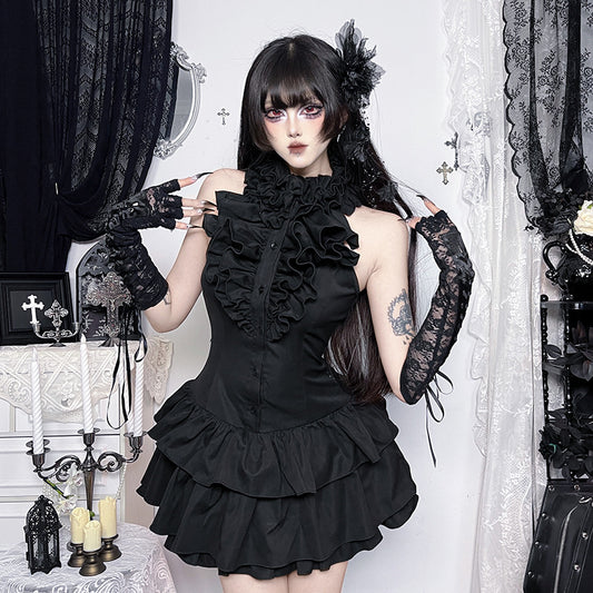 Women's High Collar Sleeveless Skirt SA824