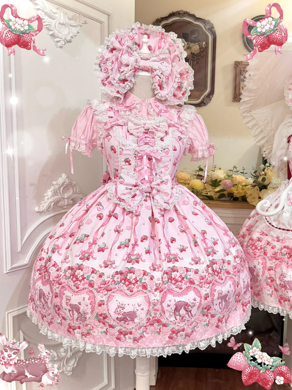 Strawberry Handle Lolita Jsk Suspender Skirt 74B887
