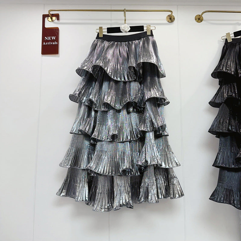 Lotus Leaf Edge Cake Skirt Long Skirt 69B879
