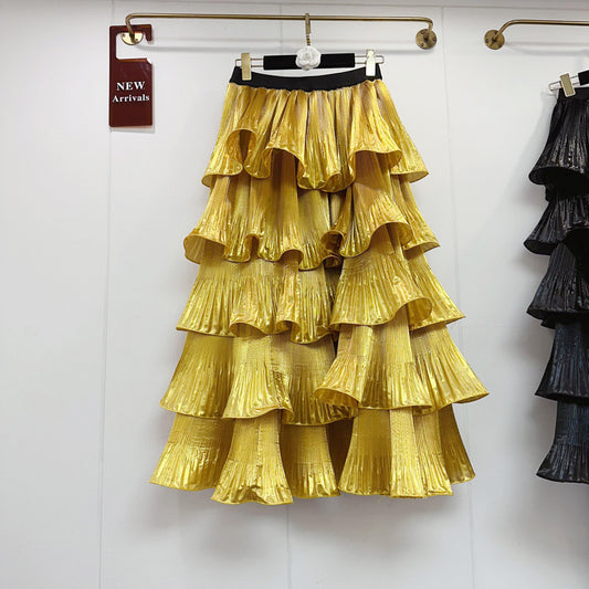 Lotus Leaf Edge Cake Skirt Long Skirt 69B879