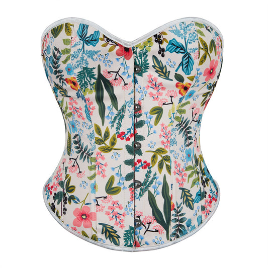 Flowers and Plants Pattern Glue Bone Court Shapewear  69A654