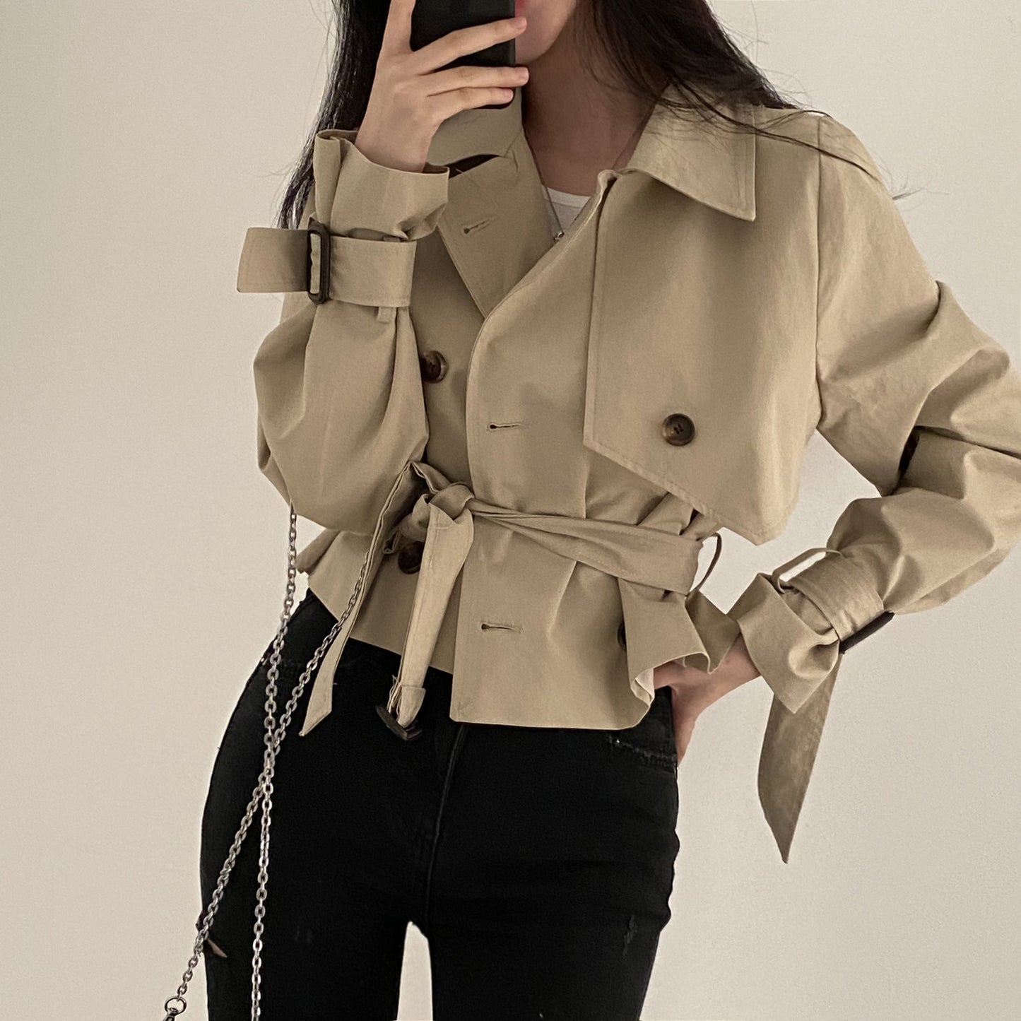 Loose Trench Coat Short Coat Women SA451