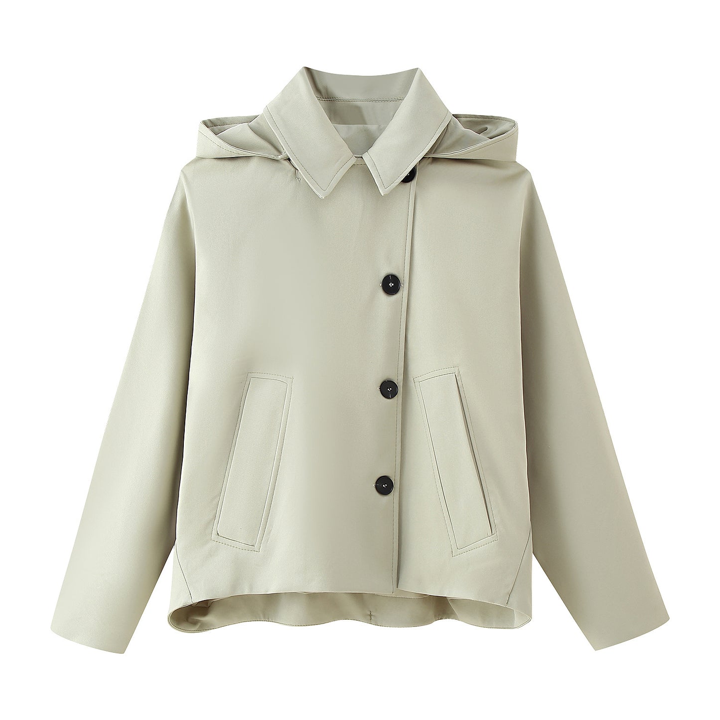 Long Sleeve Short Hooded Windbreaker SA416