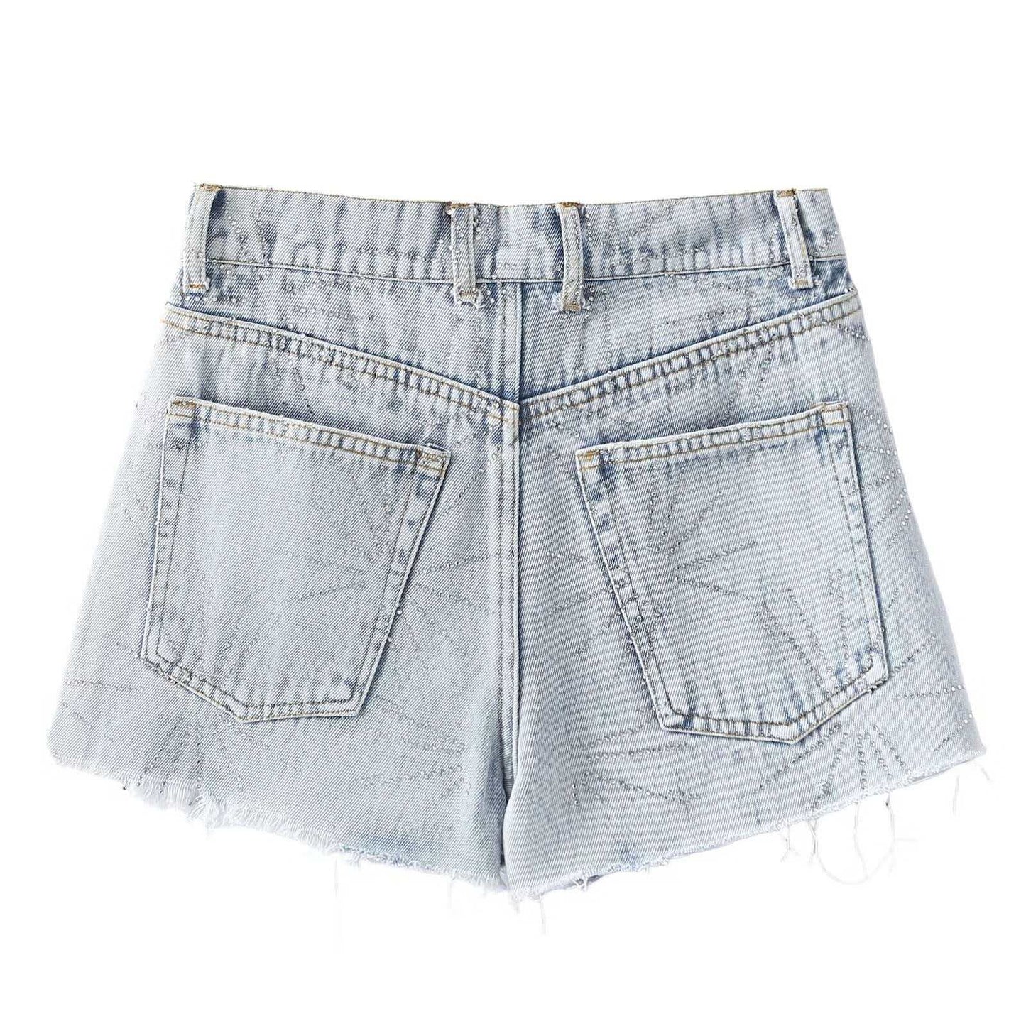 High-waisted A-line Denim Shorts SA988