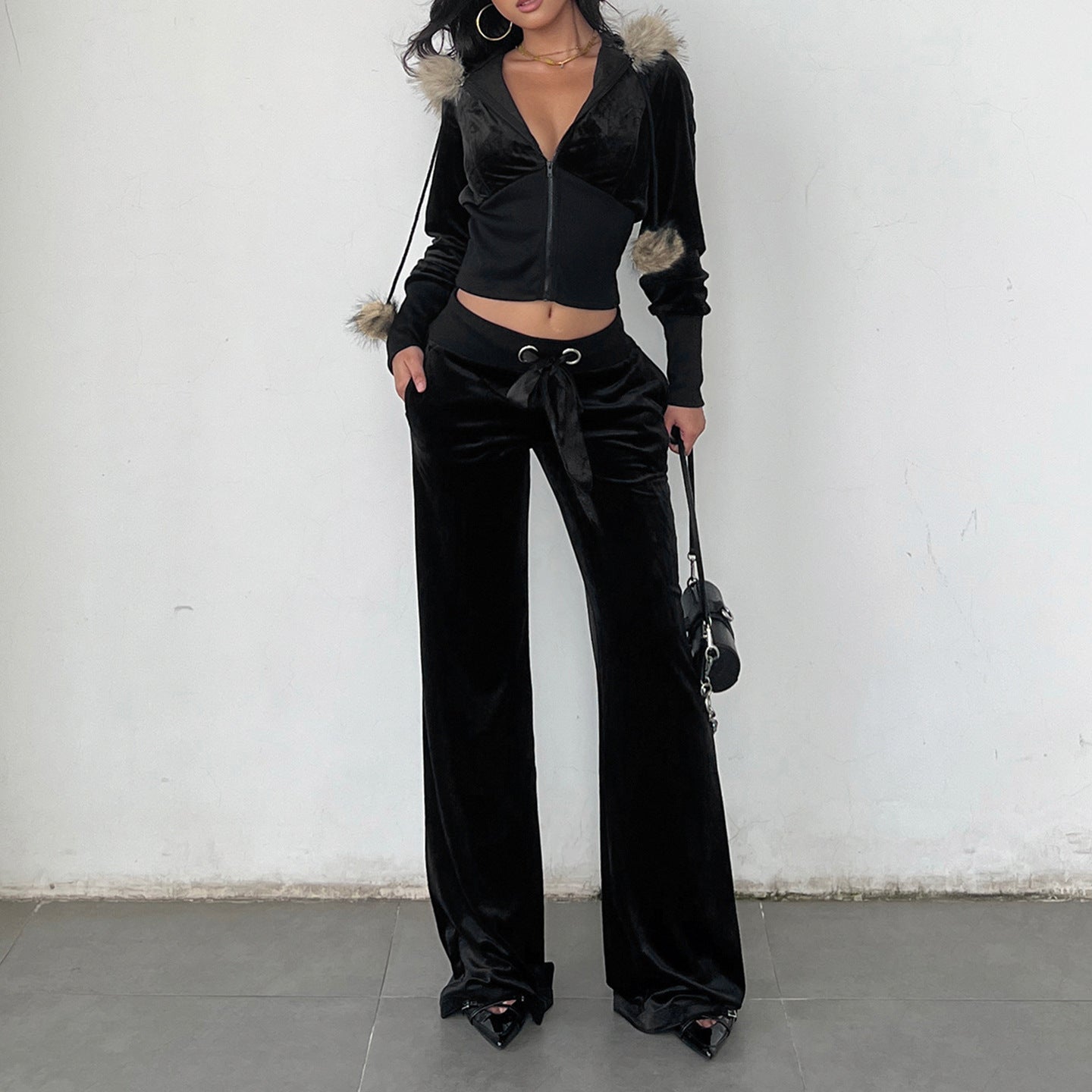 Drawstring Slacks Suit for Women SA526