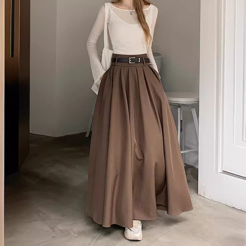 Women's Suit and Long Skirt with Belt 64H072