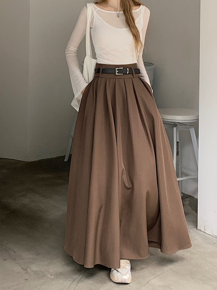 Women's Suit and Long Skirt with Belt 64H072