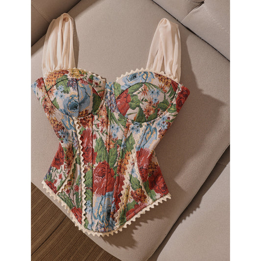Court Style Chest Wrap Fish Bone Corset Vest 69B830