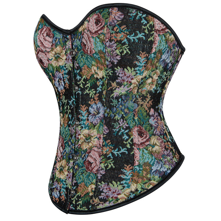 Black Flower Ladies Body Corset Court Shapewear   69A653