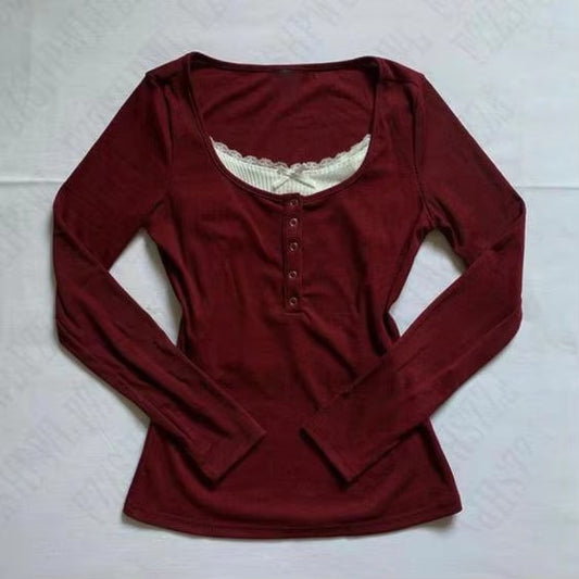 Printed Crew Neck T-Shirt Long Sleeve Top SA413