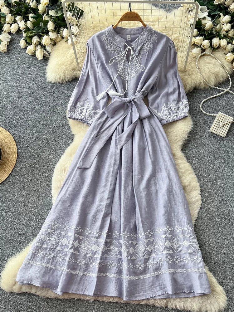 Embroidered Loose Dress SA990