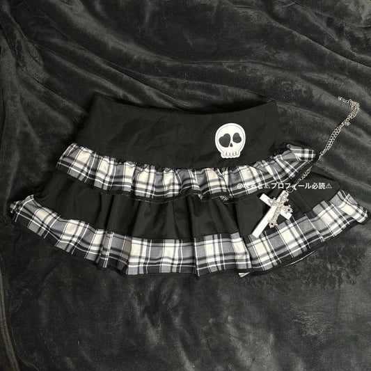 Skull Patch Pleated Skirt  US 64D207
