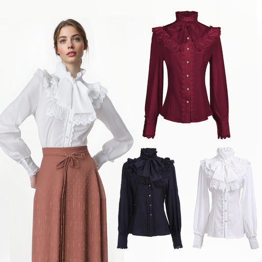 Lace Bow Shirt  US 64H003