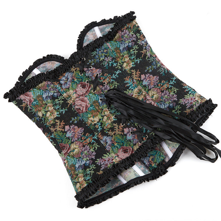 Black Flower Lace Lady's Court Shapewear 69A648