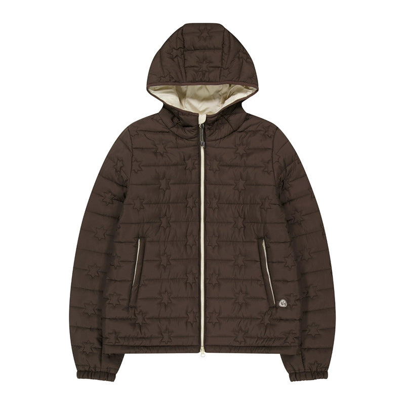 Star Stitching Solid Color Padded Cotton Light Velvet Women 73C095