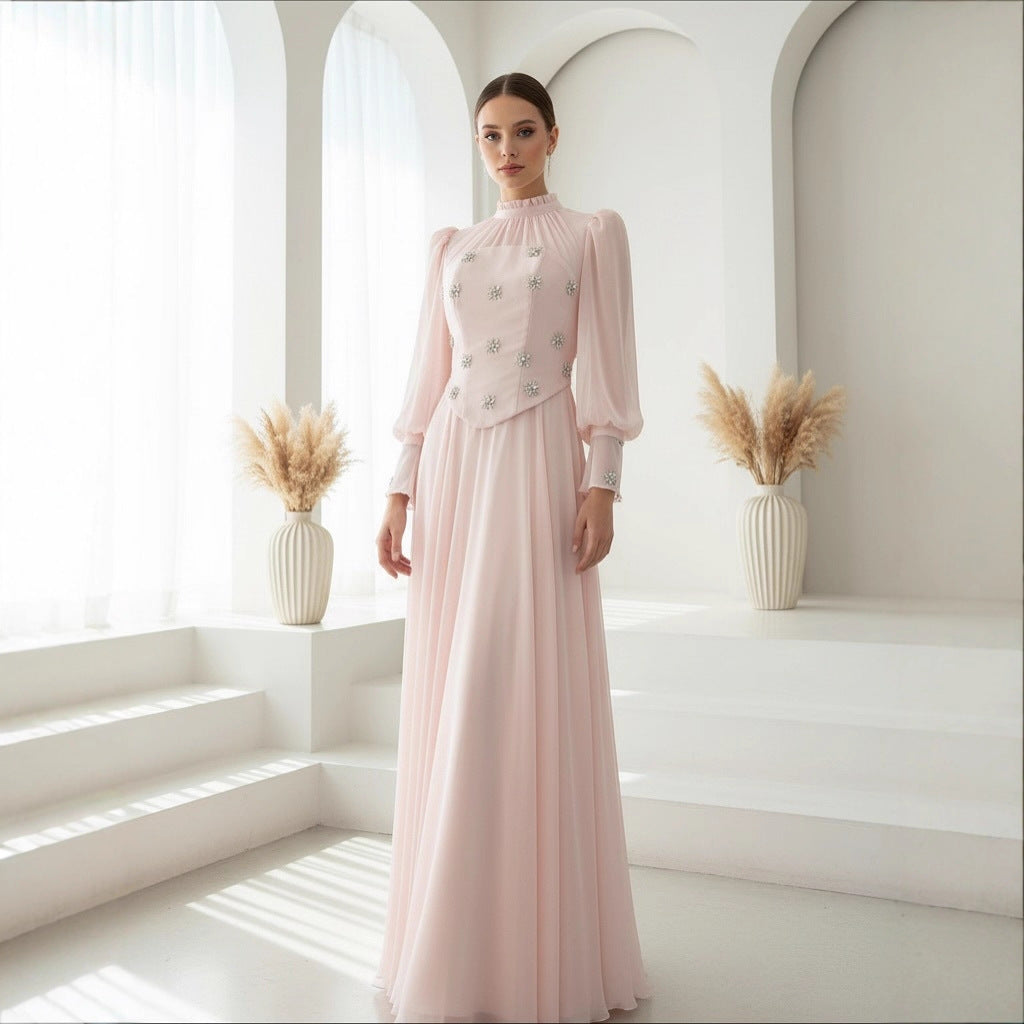 Snowflake Diamond Long Sleeve Dress 64H001