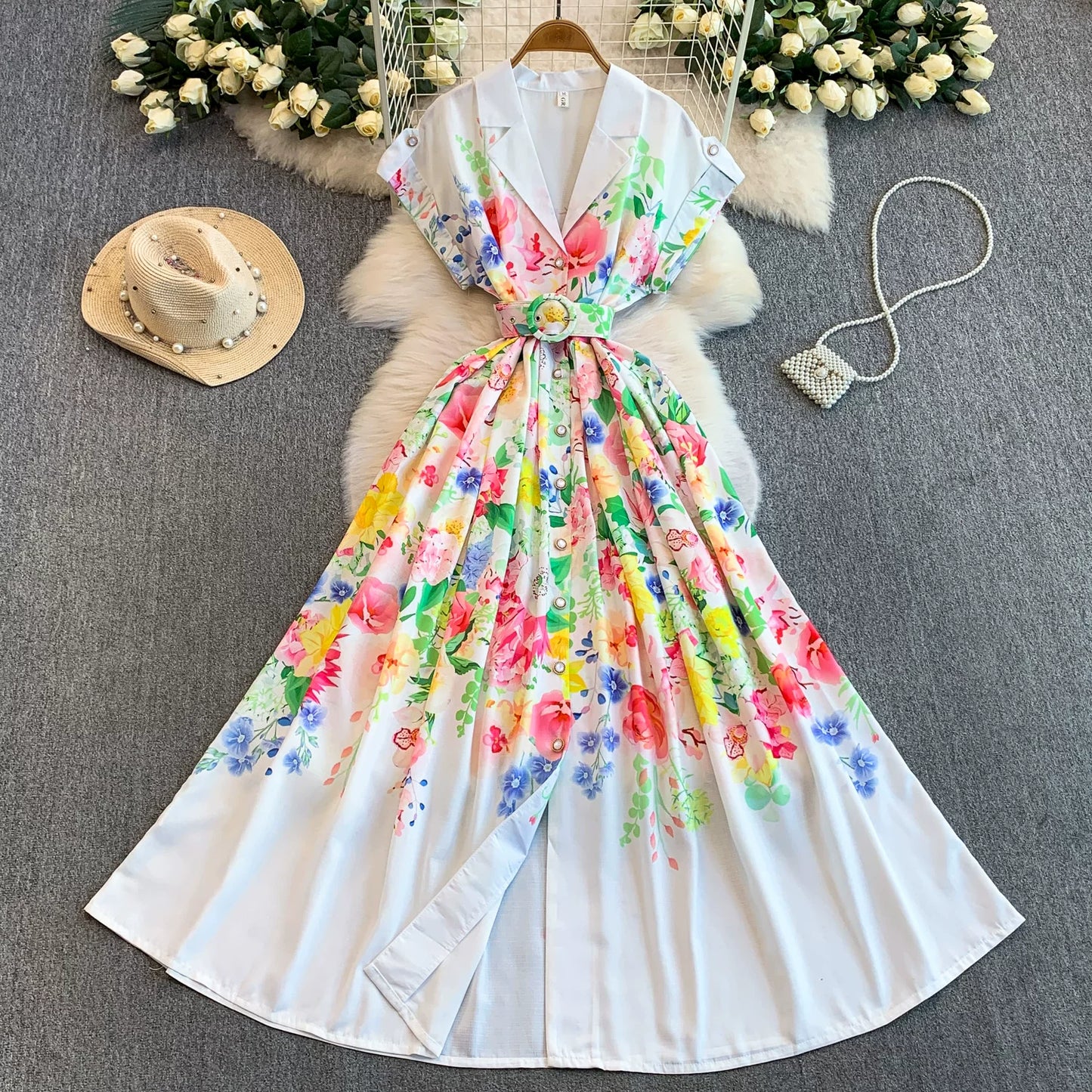 Strap Waist Pendulum Printed Skirt SA702