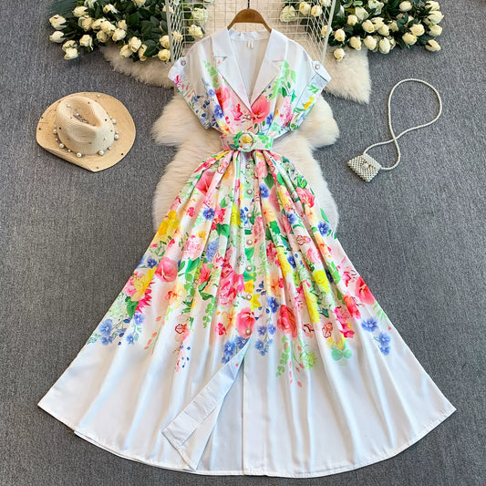 Strap Waist Pendulum Printed Skirt SA702